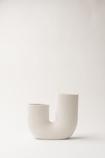 White U Vase
