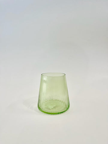 Ribbed Green - Cocktail Glass