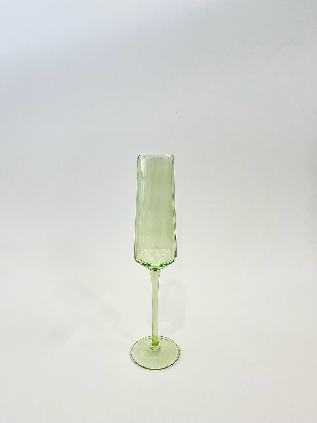 Ribbed Green - Champagne Flute