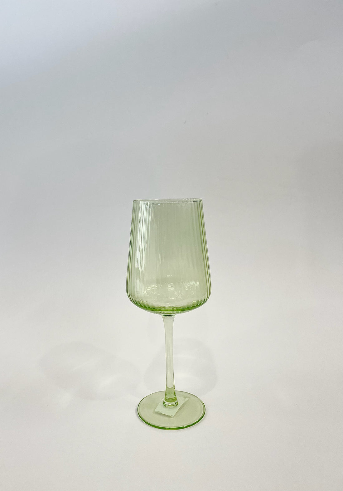 Ribbed Green - Wine Glass