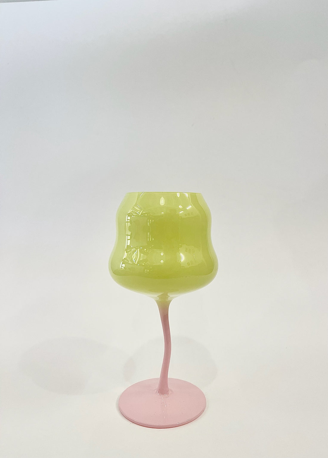 Wave Wine Glass - Lime