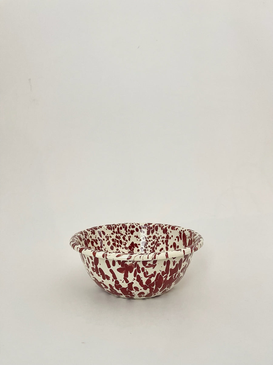 Enamel Bowl - Red Splatter