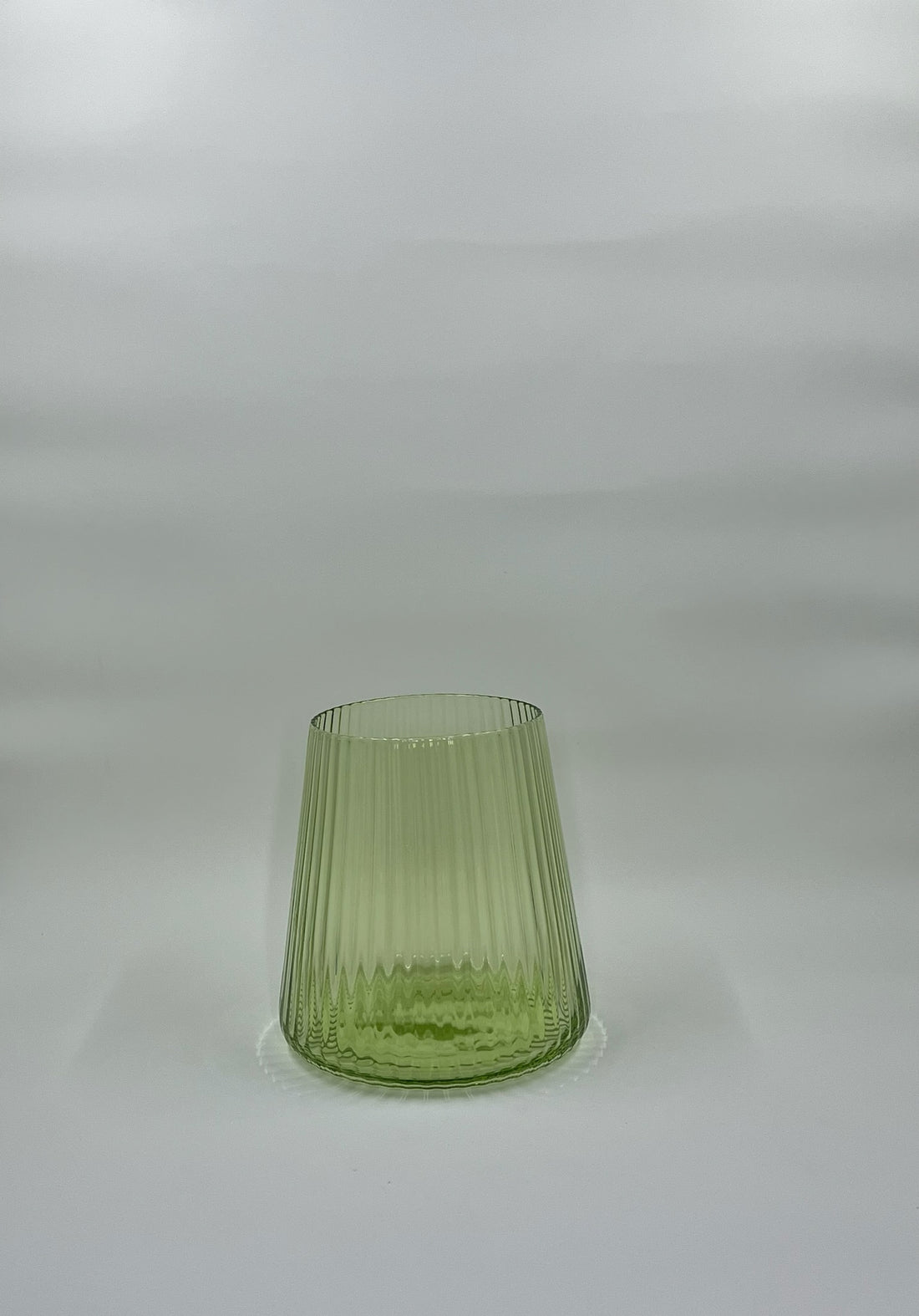 Ribbed Green - Cocktail Glass