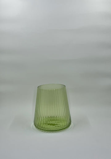 Ribbed Green - Cocktail Glass