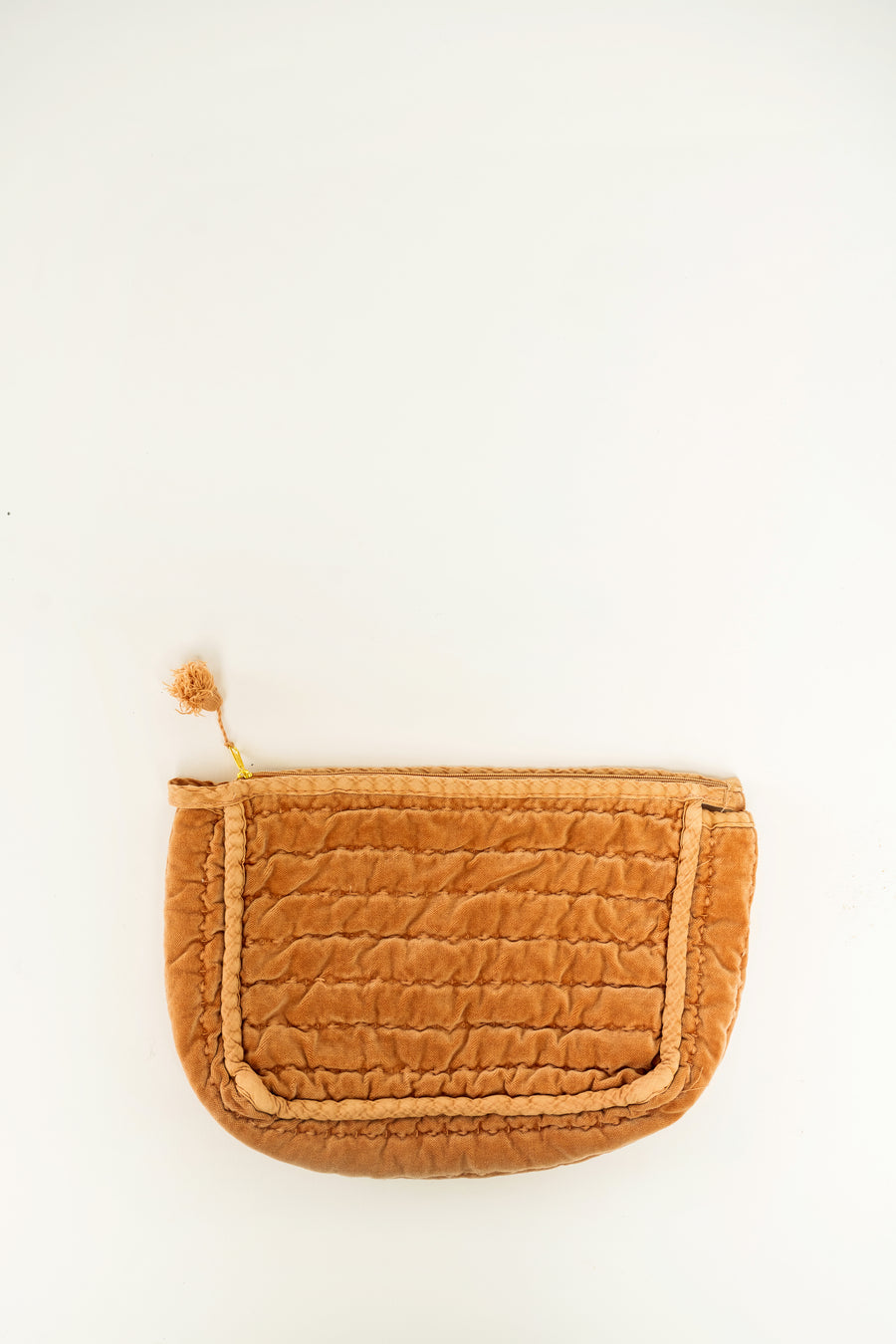 Quilted Velvet Pouch- Melon Sorbet