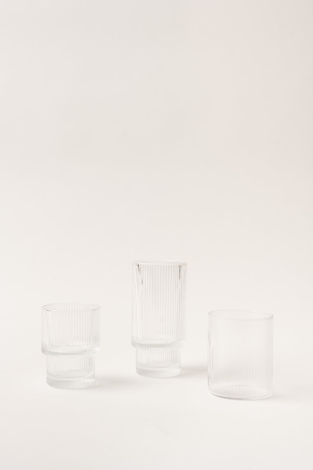 Ribbed Glassware Clear - Tall