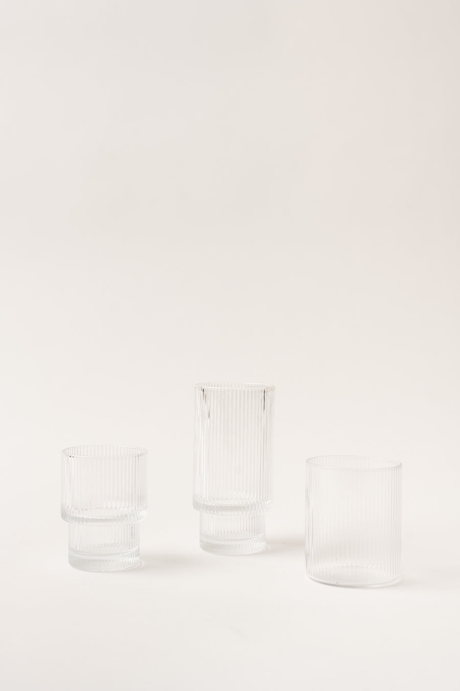 Ribbed Glassware Clear - Tall