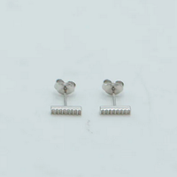 Lines Bar Studs - Silver