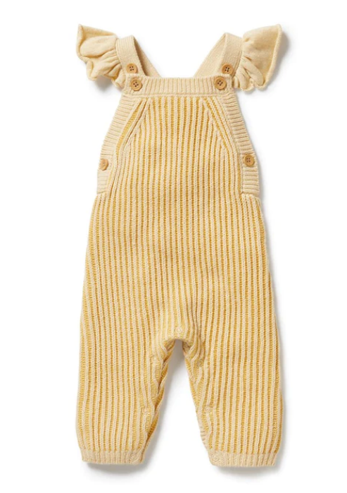 Knitted Ruffle Overall - Dijon