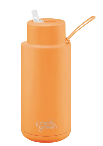 Stainless Steel Ceramic Reusable Bottle 34oz - Neon Orange