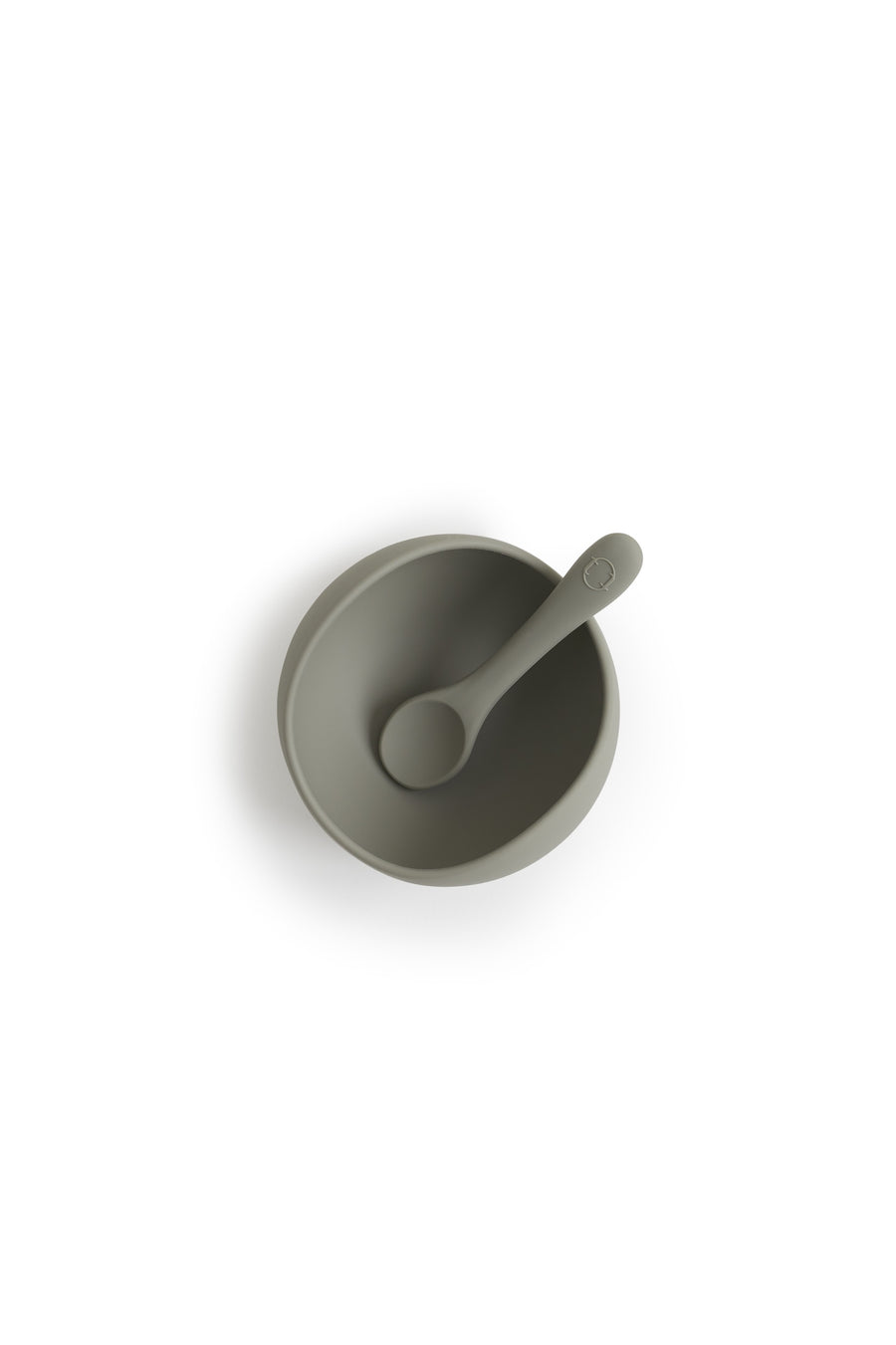 Suction Bowl & Spoon Set - Olive