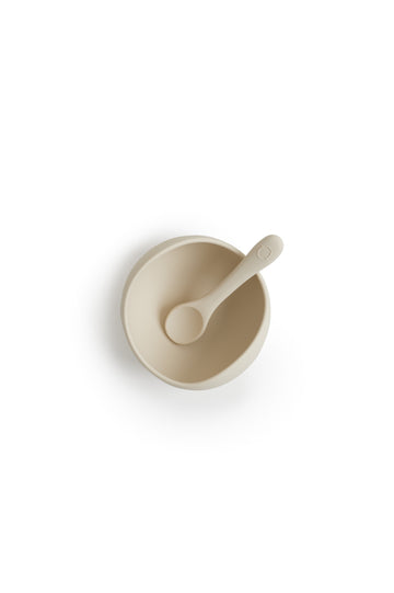 Suction Bowl & Spoon Set - Sand