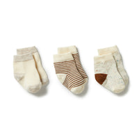 3 Pack Baby Socks - Nougat