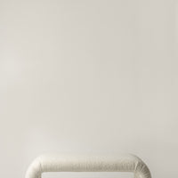 Arched Ottoman Large - White Boucle