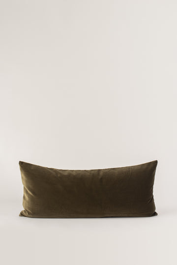 Kindred Cushion - Olive Velvet Bolster
