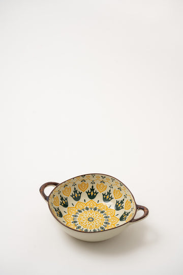 Handled Art Bowl - Yellow