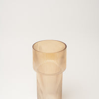 Ribbed Toppings Vase - Amber