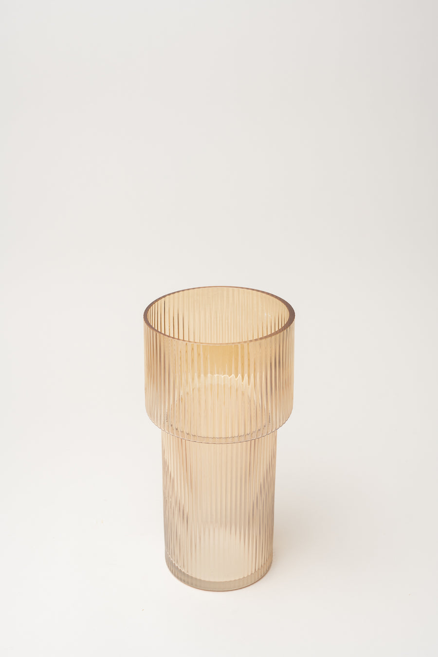 Ribbed Toppings Vase - Amber