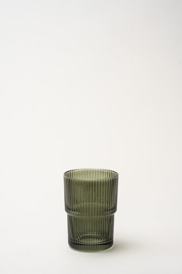 Ribbed Glassware - Tall glass Olive (12cm)